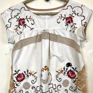cute peasant top pre loved up-cycled textiles made by diana coatsworth design